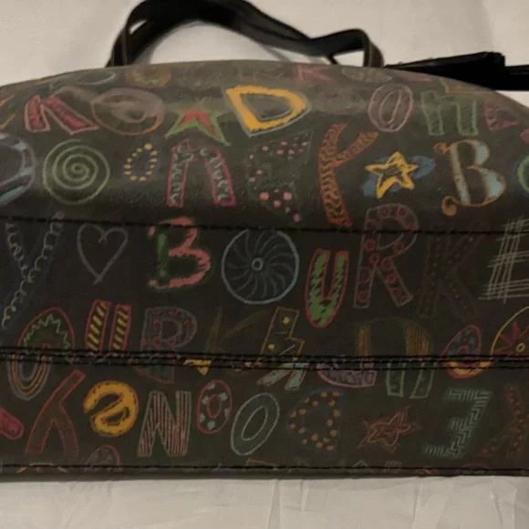 Dooney & Bourke Black Graffiti Tote with Sturdy Leather Handles - Picture 9 of 10